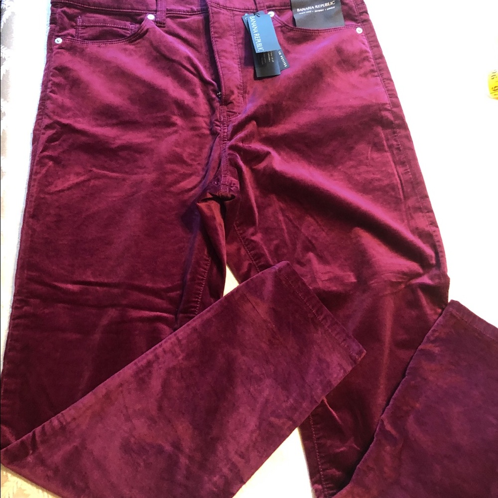 Banana republic velvet color: wine pants high rise NWT size 32 (US 14)